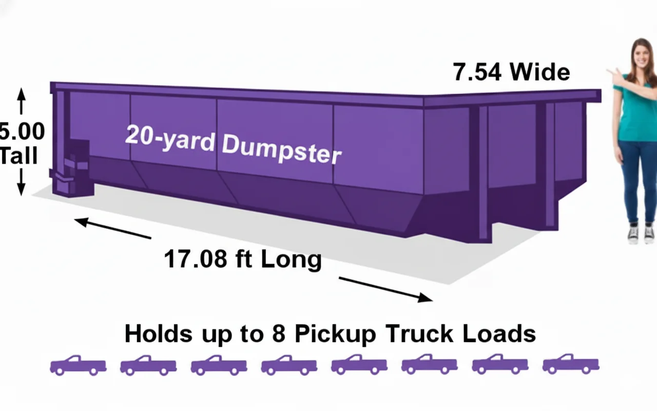 20 yard construction dumpster rental - perfect for medium construction projects