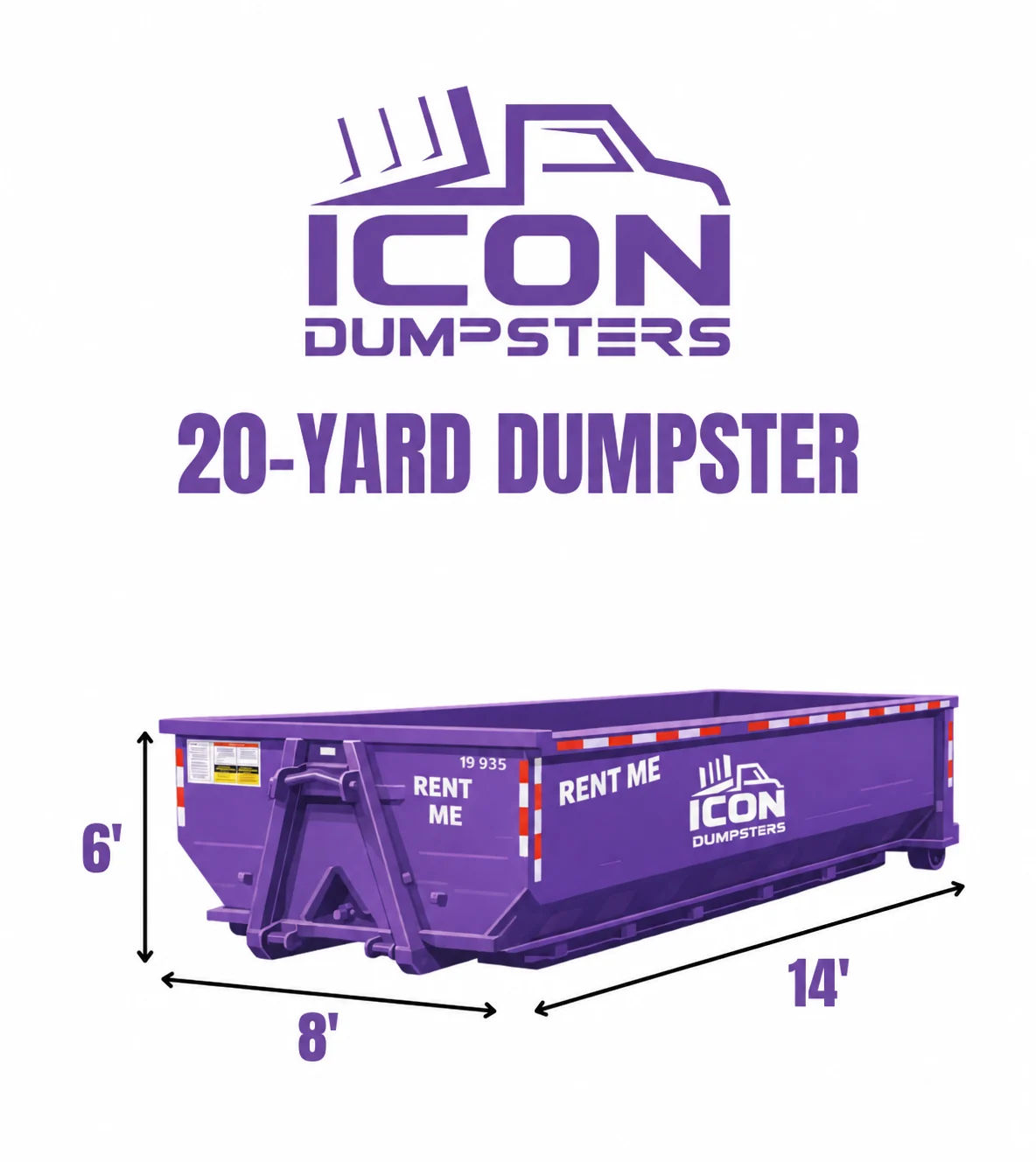 20 Yard dumpster rental size and dimensions