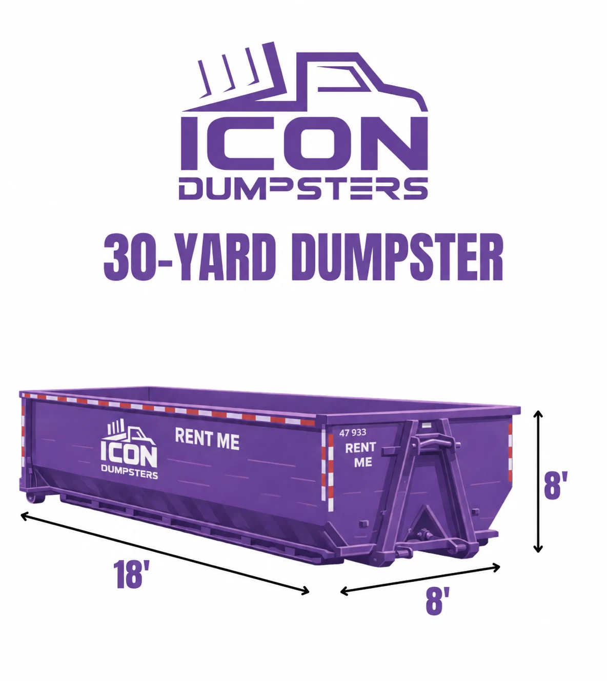 30 Yard dumpster rental size and dimensions