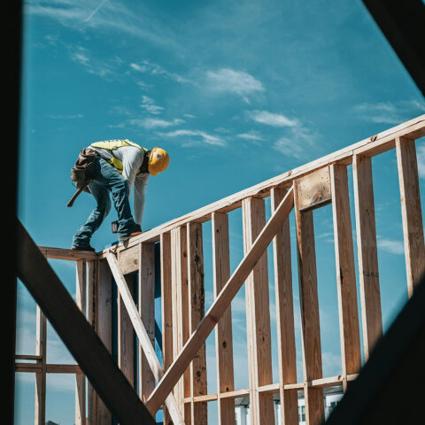 Construction site with professional waste management and dumpster rental services