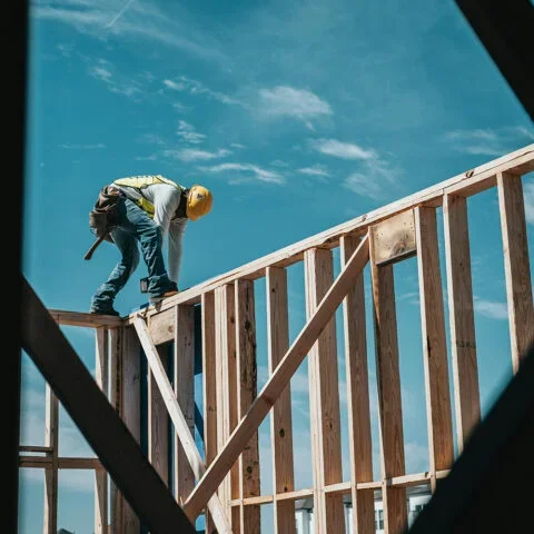 Construction site with professional waste management and dumpster rental services