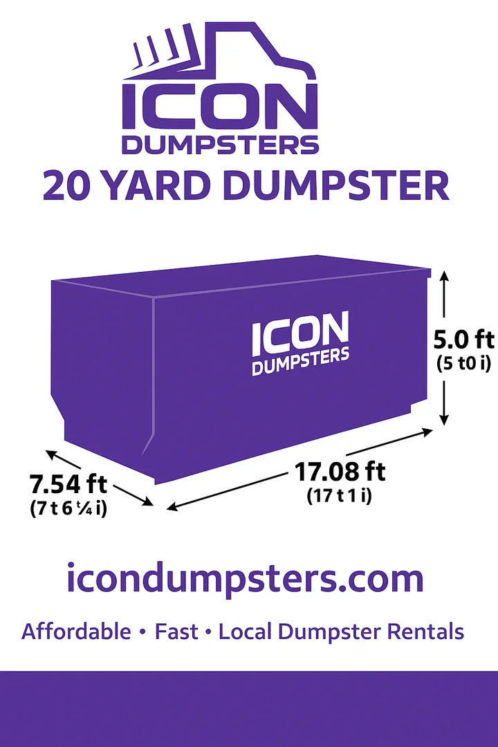 20 yard roll-off dumpster rental Utah - medium dumpster size for kitchen renovations and construction projects